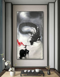 大圣与龙水墨50×85cm