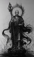 地藏菩萨（水墨风格）纯手绘